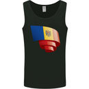 Curled Moldova Flag Moldovan Day Football Mens Vest Tank Top Black