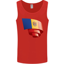 Curled Moldova Flag Moldovan Day Football Mens Vest Tank Top Red