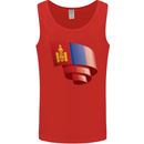 Curled Mongolia Flag Mongolian Day Football Mens Vest Tank Top Red