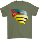 Curled Mozambique Flag Mozambican Day Football Mens T-Shirt 100% Cotton Military Green
