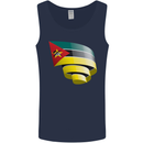 Curled Mozambique Flag Mozambican Day Football Mens Vest Tank Top Navy Blue
