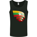Curled Myanmar Flag Burmese Day Football Mens Vest Tank Top Black