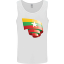 Curled Myanmar Flag Burmese Day Football Mens Vest Tank Top White