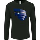 Curled Nauru Flag Nauruan Day Football Mens Long Sleeve T-Shirt Black