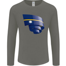 Curled Nauru Flag Nauruan Day Football Mens Long Sleeve T-Shirt Charcoal