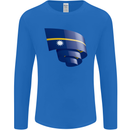 Curled Nauru Flag Nauruan Day Football Mens Long Sleeve T-Shirt Royal Blue