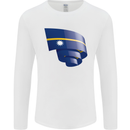 Curled Nauru Flag Nauruan Day Football Mens Long Sleeve T-Shirt White