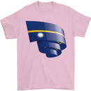 Curled Nauru Flag Nauruan Day Football Mens T-Shirt 100% Cotton Light Pink