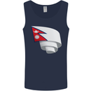 Curled Nepal Flag Nepalese Day Football Mens Vest Tank Top Navy Blue
