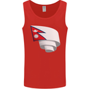 Curled Nepal Flag Nepalese Day Football Mens Vest Tank Top Red