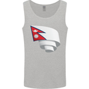 Curled Nepal Flag Nepalese Day Football Mens Vest Tank Top Sports Grey
