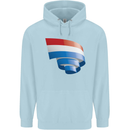 Curled Netherlands Flag Holland Dutch Day Football Childrens Kids Hoodie Light Blue