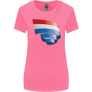 Curled Netherlands Flag Holland Dutch Day Football Womens Wider Cut T-Shirt Azalea
