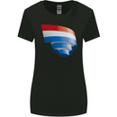 Curled Netherlands Flag Holland Dutch Day Football Womens Wider Cut T-Shirt Black