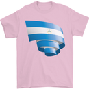 Curled Nicaragua Flag Nicaraguan Day Football Mens T-Shirt 100% Cotton Light Pink