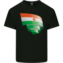 Curled Niger Flag Nigerien Day Football Kids T-Shirt Childrens Black