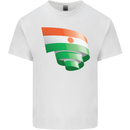 Curled Niger Flag Nigerien Day Football Kids T-Shirt Childrens White