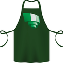 Curled Nigeria Flag Nigerian Day Football Cotton Apron 100% Organic Forest Green