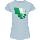 Curled Nigeria Flag Nigerian Day Football Womens Petite Cut T-Shirt Light Blue