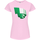 Curled Nigeria Flag Nigerian Day Football Womens Petite Cut T-Shirt Light Pink