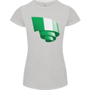 Curled Nigeria Flag Nigerian Day Football Womens Petite Cut T-Shirt Sports Grey
