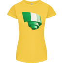 Curled Nigeria Flag Nigerian Day Football Womens Petite Cut T-Shirt Yellow