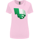Curled Nigeria Flag Nigerian Day Football Womens Wider Cut T-Shirt Light Pink