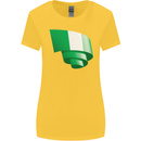 Curled Nigeria Flag Nigerian Day Football Womens Wider Cut T-Shirt Yellow