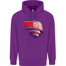 Curled North Korea Flag Korean Day Football Childrens Kids Hoodie Purple