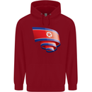 Curled North Korea Flag Korean Day Football Childrens Kids Hoodie Red