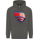 Curled North Korea Flag Korean Day Football Childrens Kids Hoodie Storm Grey