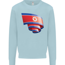 Curled North Korea Flag Korean Day Football Kids Sweatshirt Jumper Light Blue