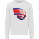 Curled North Korea Flag Korean Day Football Kids Sweatshirt Jumper White