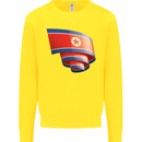 Curled North Korea Flag Korean Day Football Kids Sweatshirt Jumper Yellow