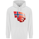 Curled Norway Flag Norwegian Day Football Childrens Kids Hoodie White