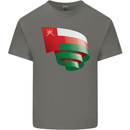 Curled Oman Flag Omani Day Football Kids T-Shirt Childrens Charcoal