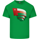 Curled Oman Flag Omani Day Football Kids T-Shirt Childrens Irish Green