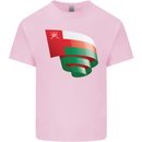 Curled Oman Flag Omani Day Football Kids T-Shirt Childrens Light Pink