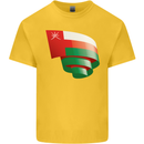 Curled Oman Flag Omani Day Football Kids T-Shirt Childrens Yellow