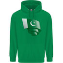 Curled Pakistan Flag Pakistani Day Football Childrens Kids Hoodie Irish Green