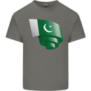Curled Pakistan Flag Pakistani Day Football Kids T-Shirt Childrens Charcoal