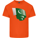 Curled Pakistan Flag Pakistani Day Football Kids T-Shirt Childrens Orange