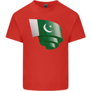 Curled Pakistan Flag Pakistani Day Football Kids T-Shirt Childrens Red