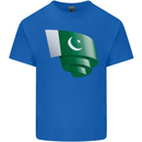 Curled Pakistan Flag Pakistani Day Football Kids T-Shirt Childrens Royal Blue