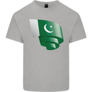 Curled Pakistan Flag Pakistani Day Football Kids T-Shirt Childrens Sports Grey