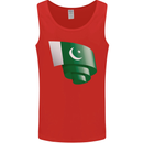 Curled Pakistan Flag Pakistani Day Football Mens Vest Tank Top Red