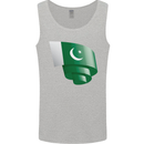 Curled Pakistan Flag Pakistani Day Football Mens Vest Tank Top Sports Grey