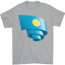 Curled Palau Flag Palauan Day Football Mens T-Shirt 100% Cotton Sports Grey