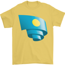 Curled Palau Flag Palauan Day Football Mens T-Shirt 100% Cotton Yellow
