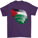 Curled Palestine Flag Palestinian Day Football Mens T-Shirt 100% Cotton Purple